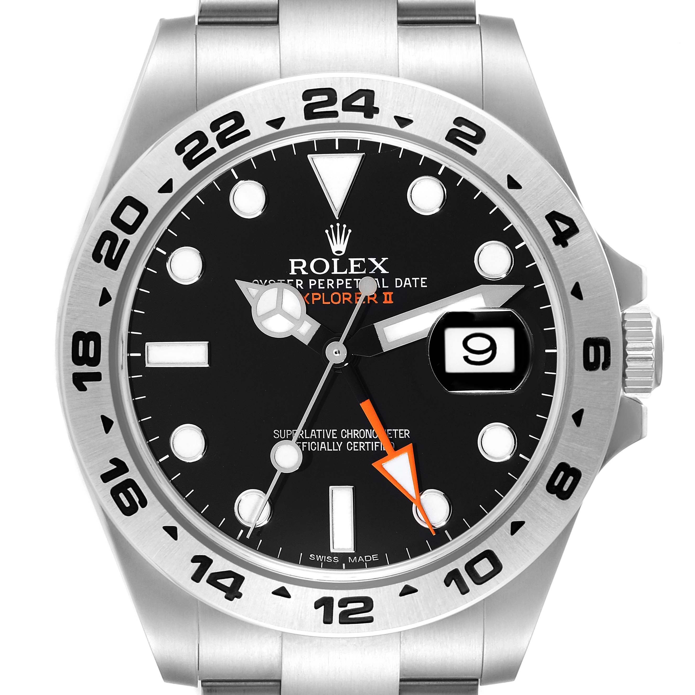 The image shows a close-up, front-facing angle of the Rolex Explorer 216570 Men's Stainless Steel Black Dial 216570 Men's Stainless Steel Black Dial watch, highlighting its dial, bezel, and date window.