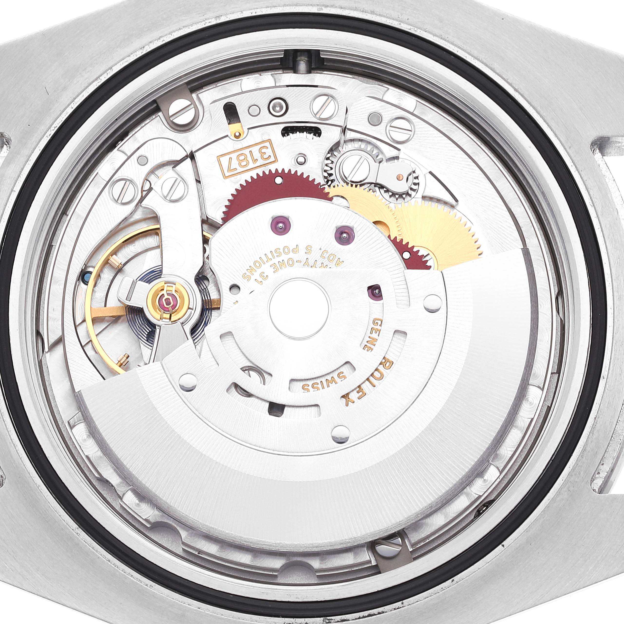 This image shows the inner mechanical movement of the Rolex Explorer 216570 Men
s Stainless Steel White Dial 216570 Men
s Stainless Steel White Dial watch viewed from the back case.