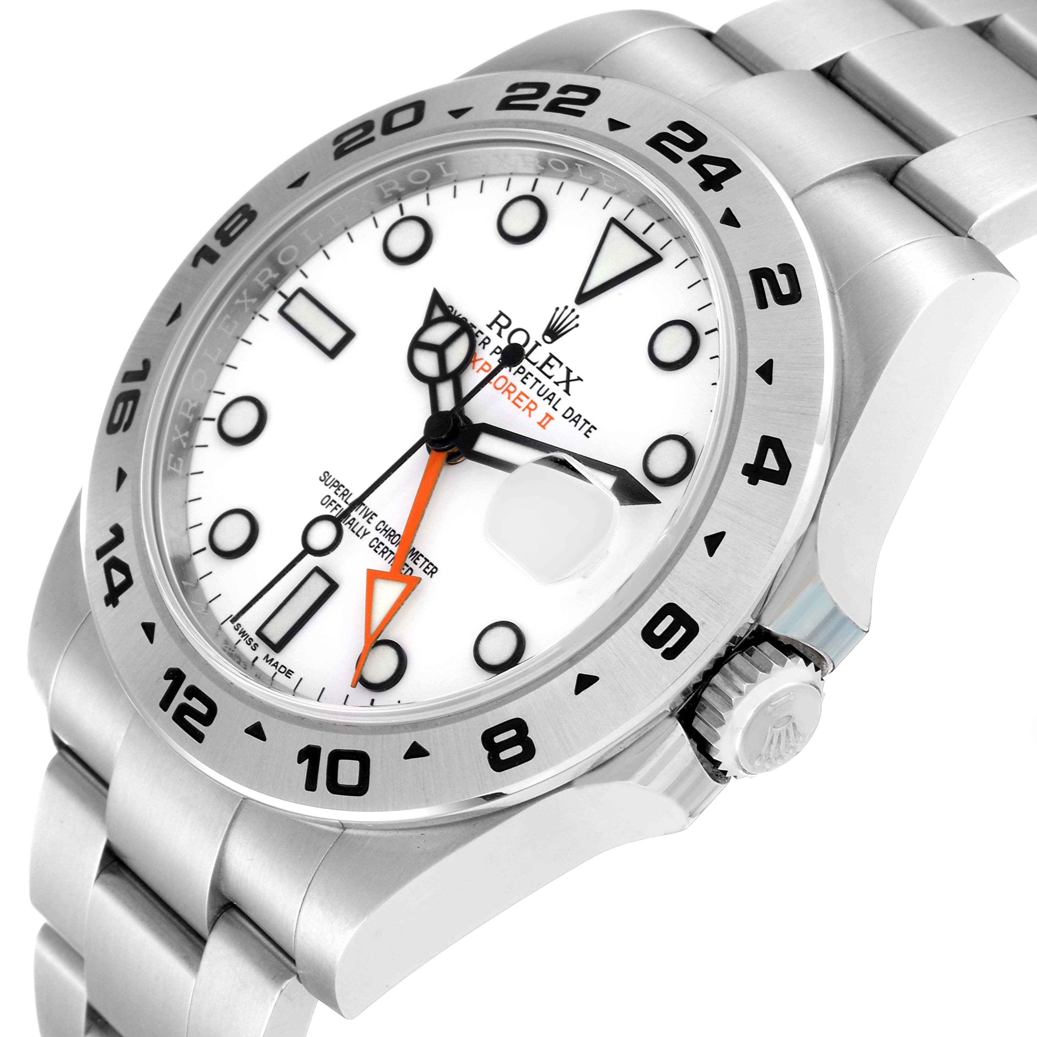 The image shows a Rolex Explorer 216570 Men
s Stainless Steel White Dial 216570 Men
s Stainless Steel White Dial watch at a three-quarter angle, highlighting the dial, bezel, crown, and part of the bracelet.