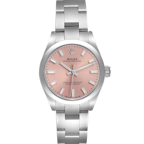 Photo of Rolex Oyster Perpetual Pink Dial Steel Ladies Watch 276200 Box Card