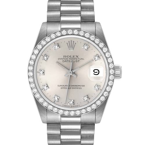 Photo of Rolex President Datejust Midsize White Gold Diamond Ladies Watch 68289