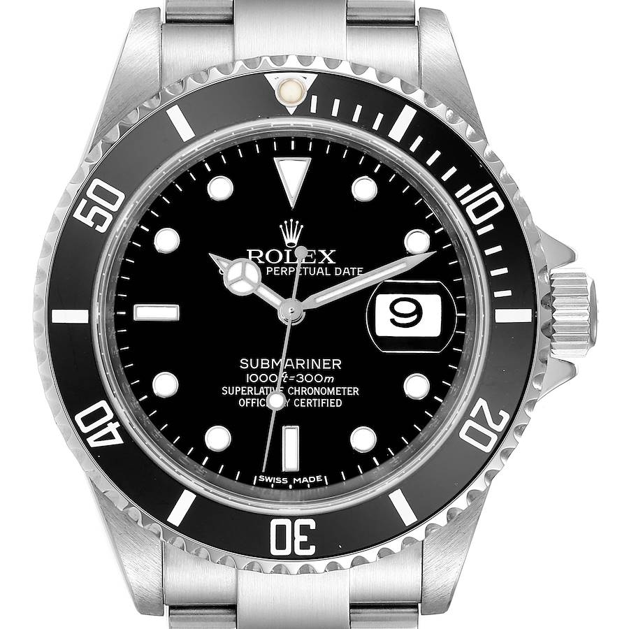 Rolex Submariner Date Black Dial Steel Mens Watch 16610 SwissWatchExpo