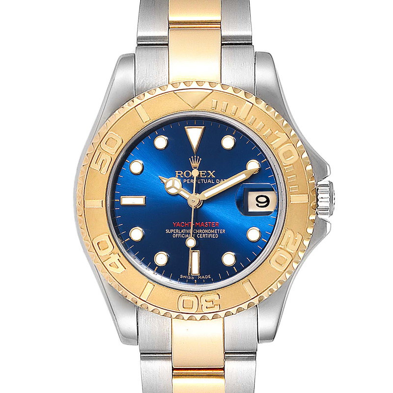 Rolex Yachtmaster 33 Midsize Steel Yellow Gold Unisex Watch 168623 SwissWatchExpo