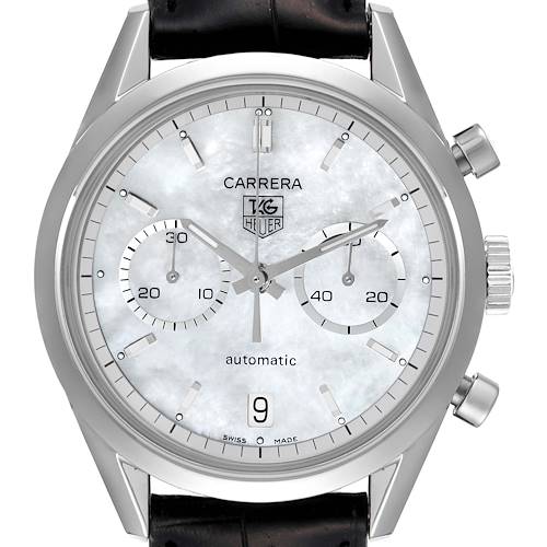 Photo of Tag Heuer Carrera Chronograph 39mm Mother of Pearl Dial Mens Watch CV2115