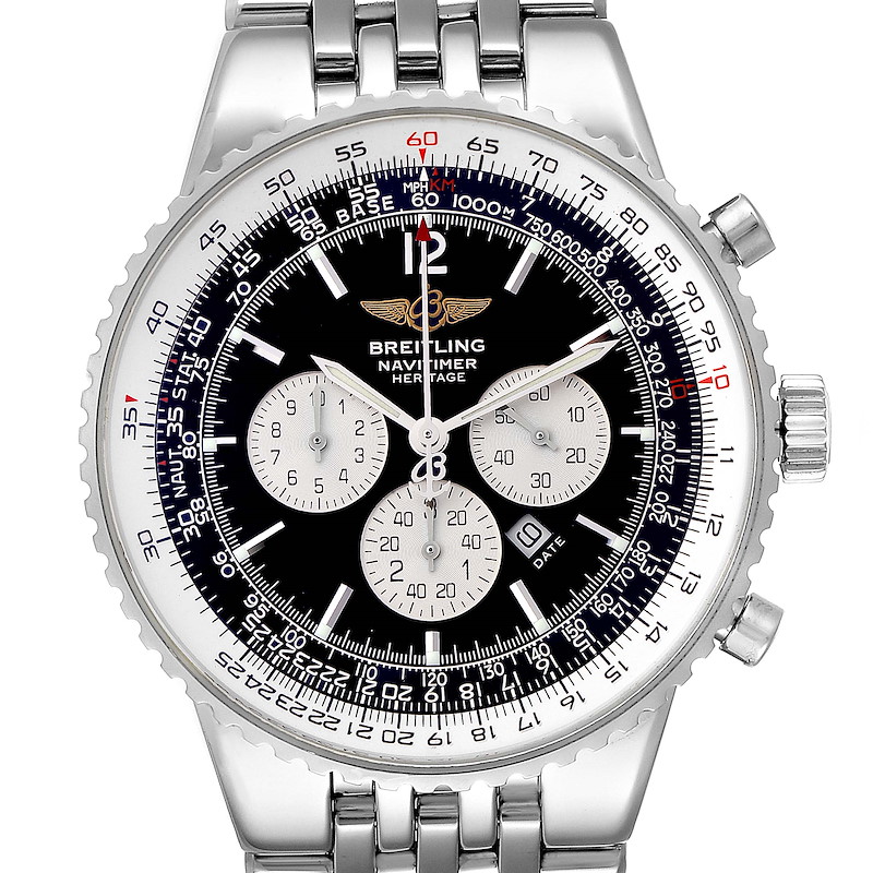 Breitling Navitimer Heritage Black Dial Automatic Mens Watch A35340 SwissWatchExpo