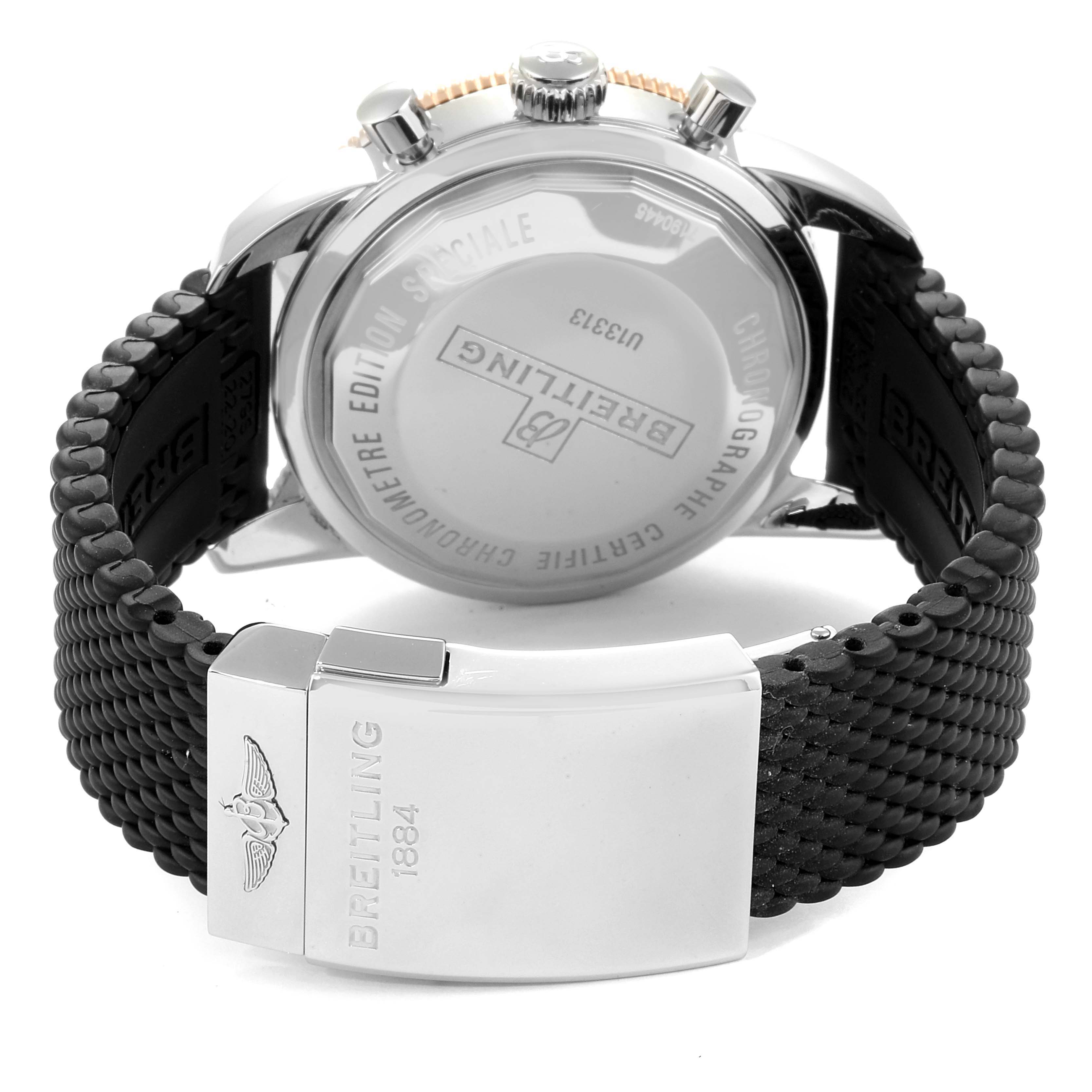 The image shows the backside, clasp, and strap of the Breitling Superocean U1331312/BG50/279S/A20D.4 Men's Stainless Steel Black Dial U1331312/BG50/279S/A20D.4 Men's Stainless Steel Black Dial watch.