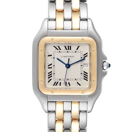 Photo of Cartier Panthere Jumbo Steel Yellow Gold Two Row Unisex Watch 187957
