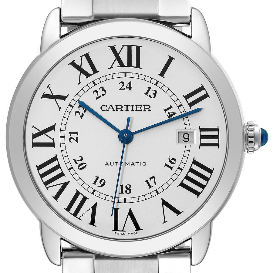 Cartier Ronde Solo XL Silver Dial Automatic Steel Mens Watch W6701011 SwissWatchExpo