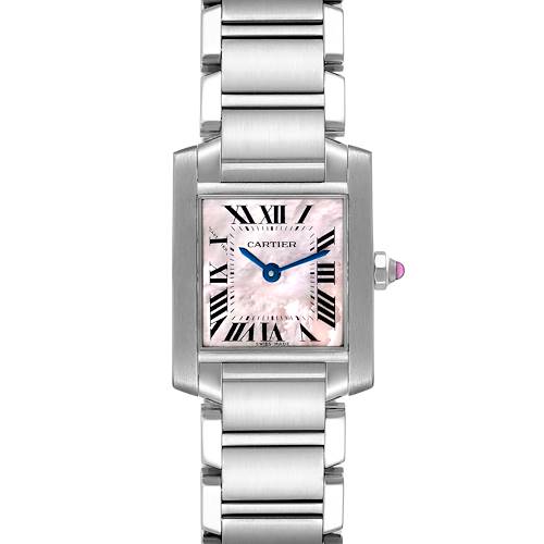 Photo of Cartier Tank Francaise Pink MOP Steel Ladies Watch W51028Q3