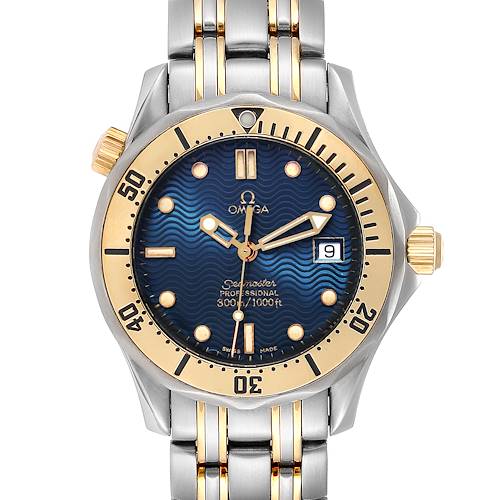 Photo of Omega Seamaster Midsize Blue Dial Steel Yellow Gold Mens Watch 2342.80.00