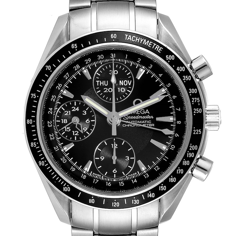 Omega Speedmaster Day-Date 40mm Chronograph Steel Watch 3220.50.00 SwissWatchExpo