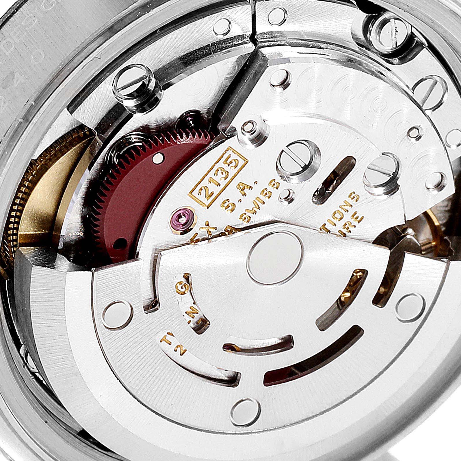 This image shows the internal mechanism and rotor of a Rolex Datejust 69240  Women's Stainless Steel Blue Dial 69240  Women's Stainless Steel Blue Dial model watch.