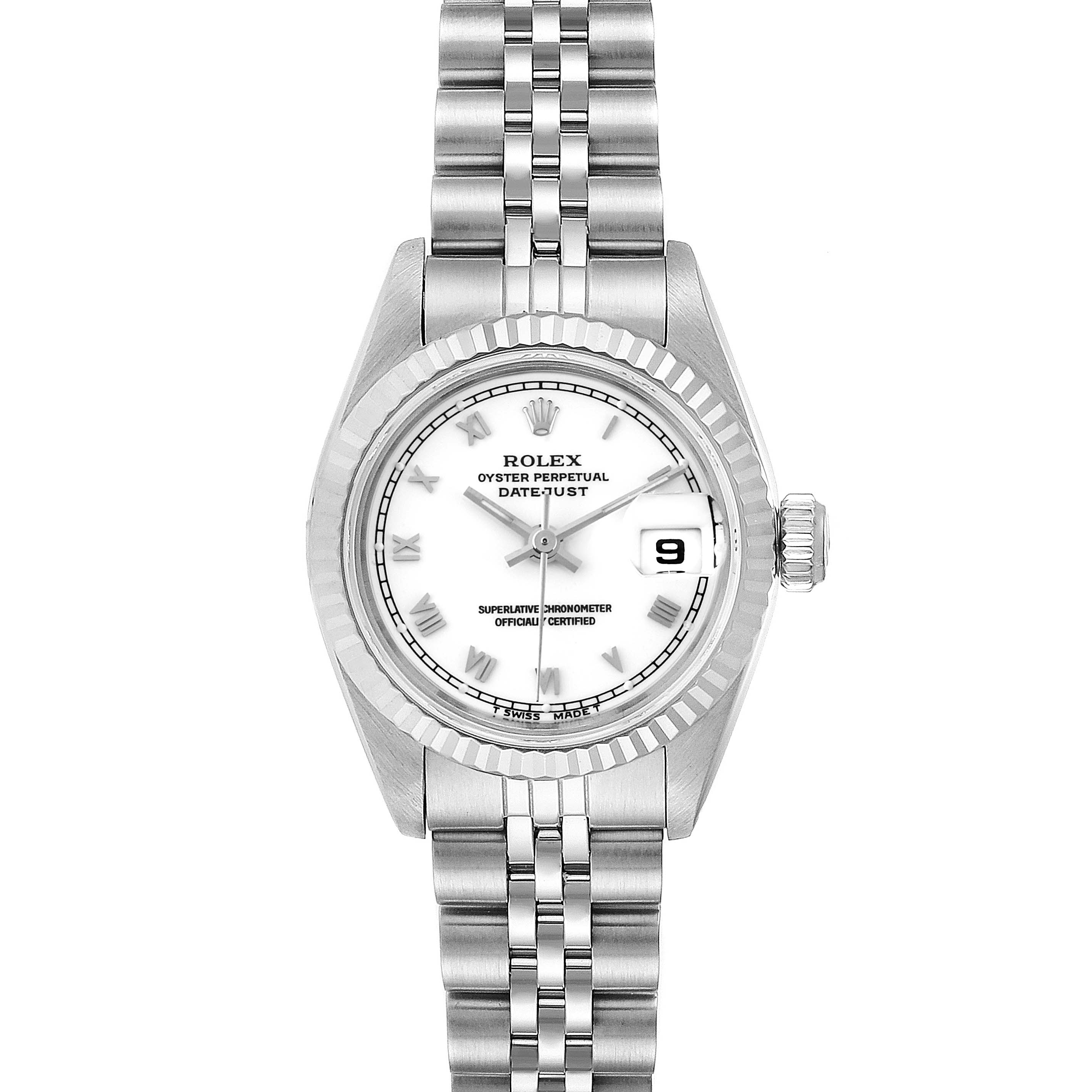 Rolex Datejust 26 Steel White Gold Roman Dial Ladies Watch 69174 ...