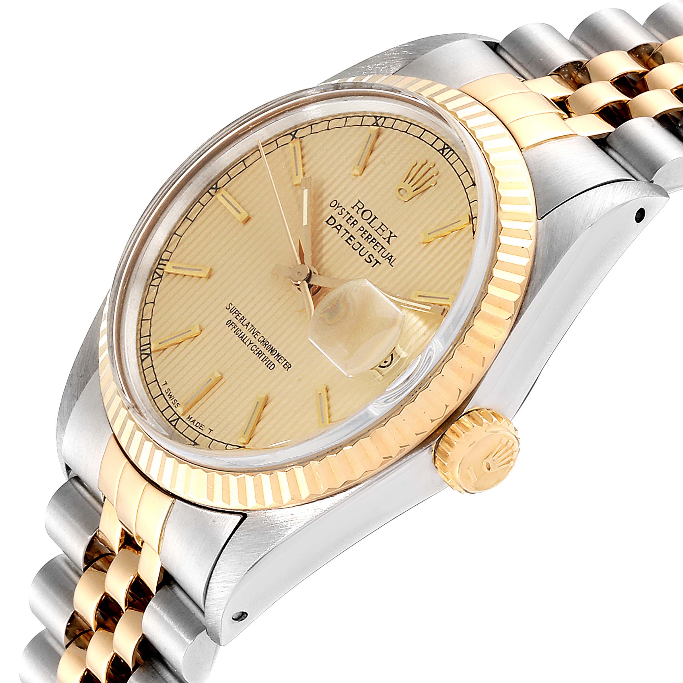 Rolex Datejust 36 Steel Yellow Gold Tapestry Dial Vintage Mens Watch ...