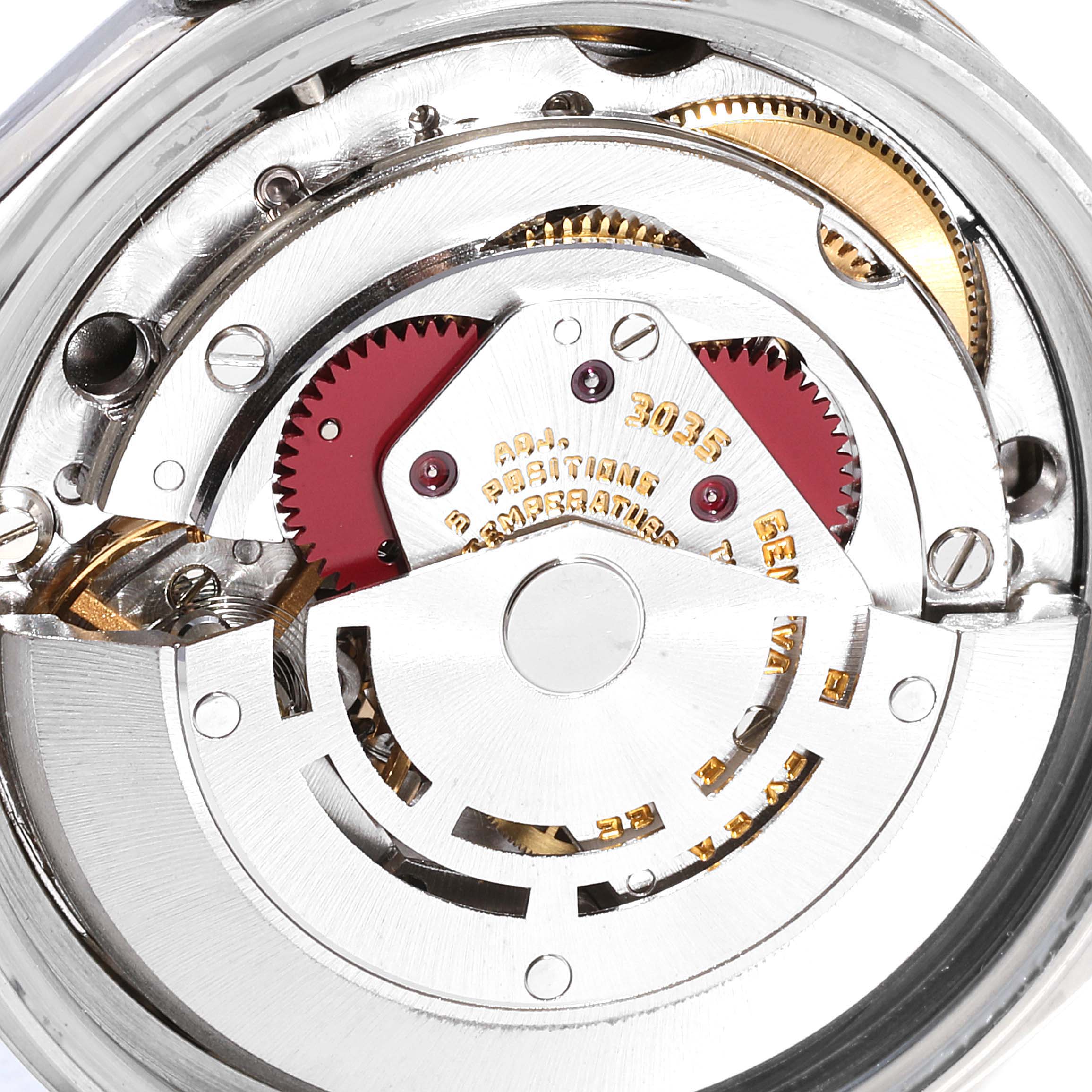 This image shows the intricate internal mechanism of the Rolex Vintage Collection 16013 Men
s Steel and Gold (two tone) Champagne Dial 16013 Men
s Steel and Gold (two tone) Champagne Dial model, viewed from the back.