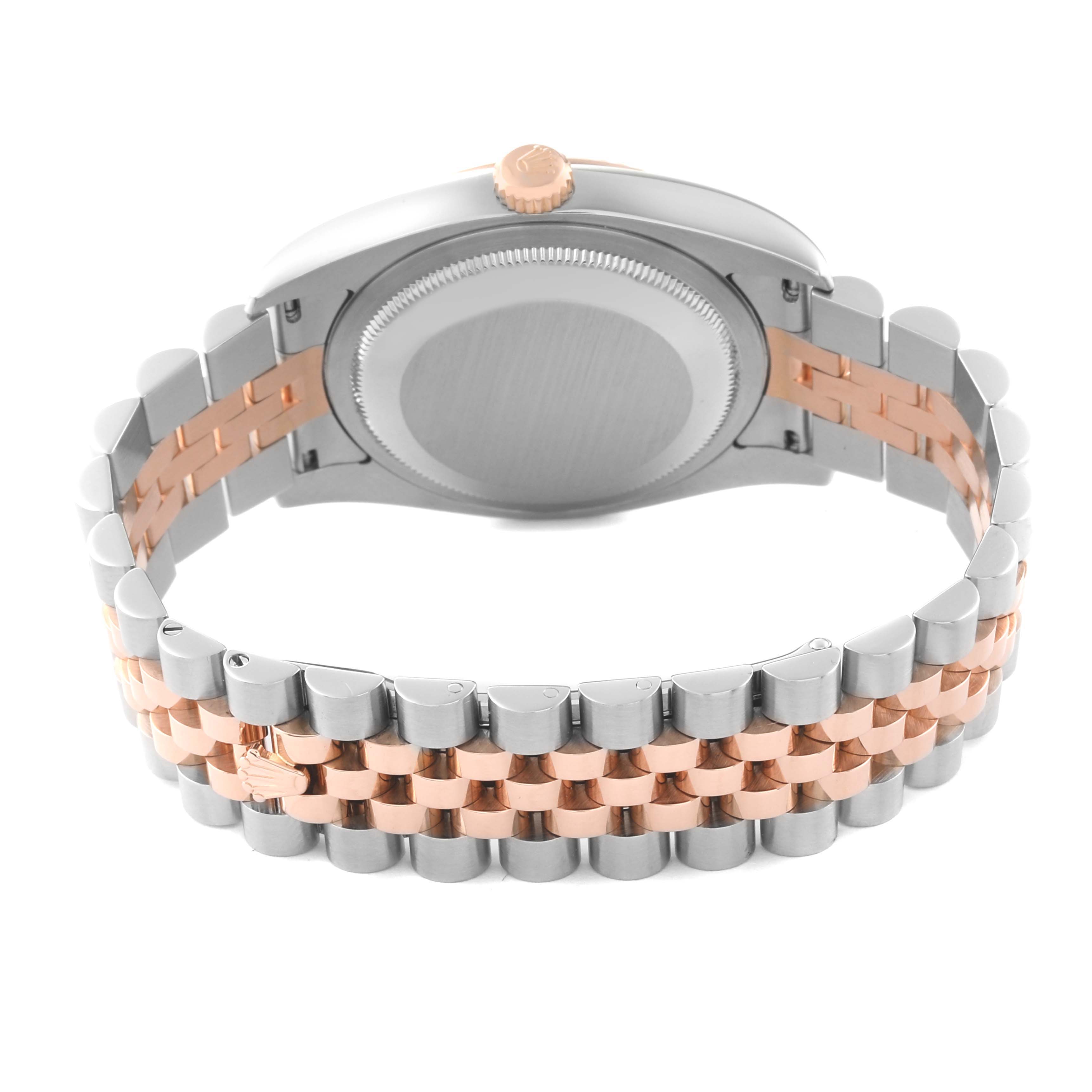 This image shows the back of a Rolex Datejust 116231 Men's Steel and Gold (two tone) White Dial 116231 Men's Steel and Gold (two tone) White Dial watch, including the case back and two-tone jubilee bracelet.