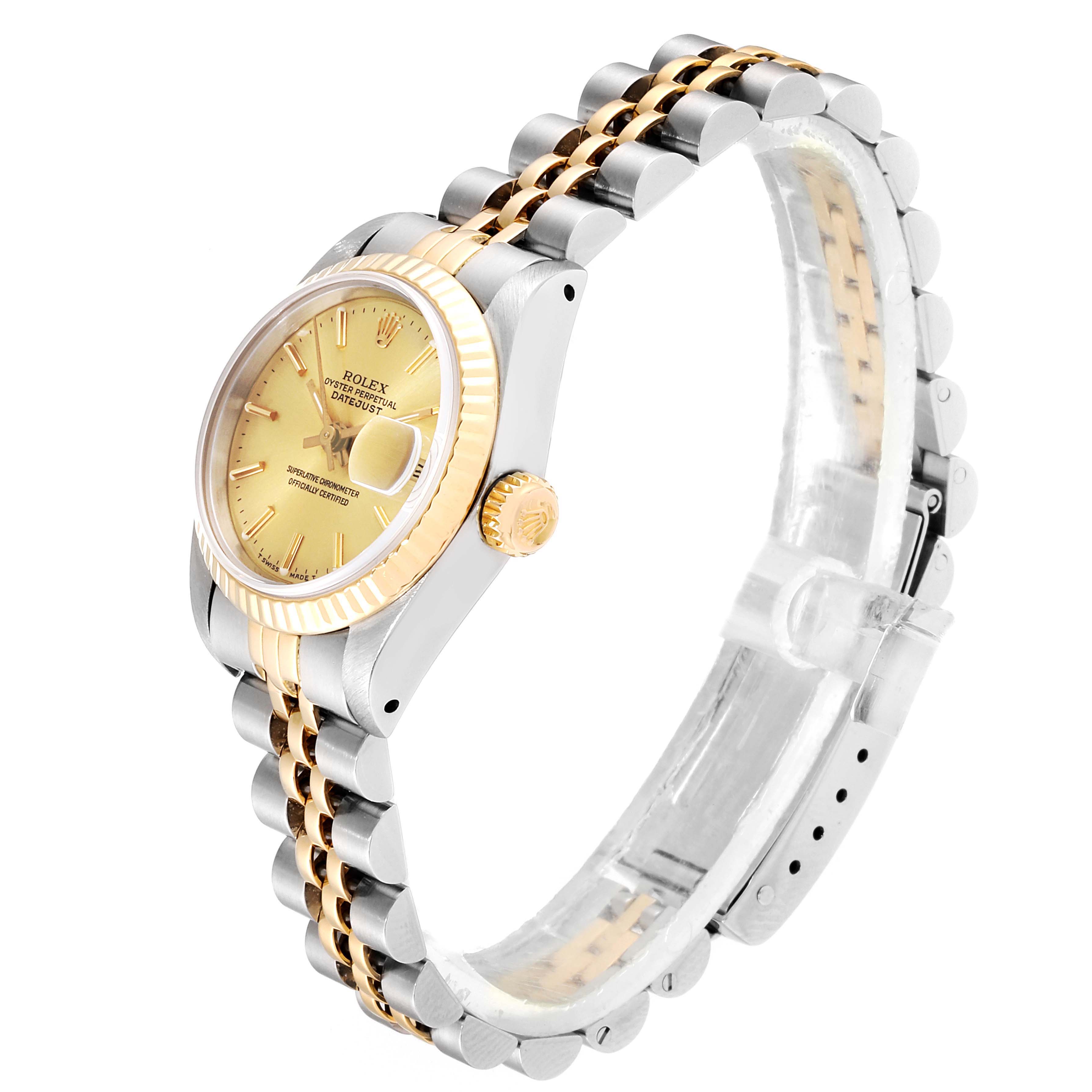 Rolex Datejust Steel Yellow Gold Fluted Bezel Ladies Watch 69173 ...