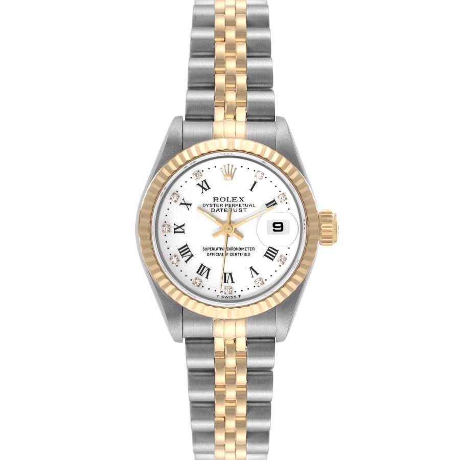 Rolex Datejust Steel Yellow Gold Roman Diamond Dial Ladies Watch 69173 SwissWatchExpo