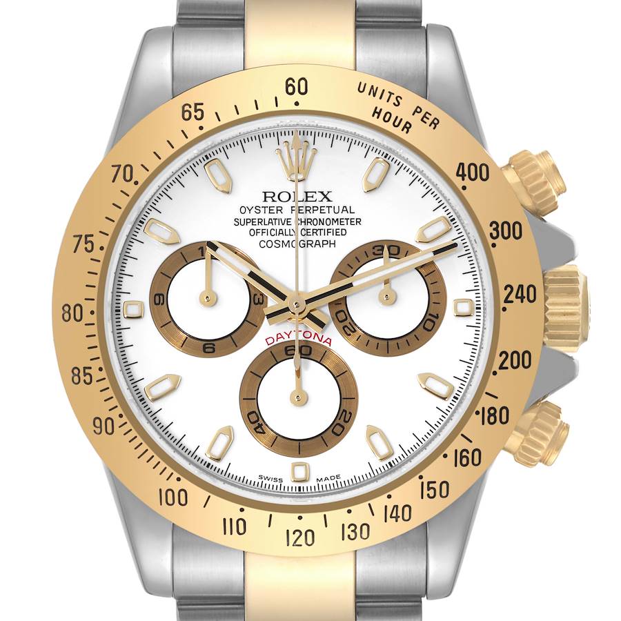 Rolex Daytona Steel Yellow Gold White Dial Mens Watch 116523 SwissWatchExpo