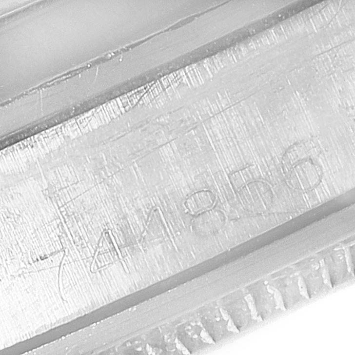 This image shows a close-up of the serial number engraving on a Rolex Vintage Collection 1016 Men
s Stainless Steel  1016 Men
s Stainless Steel  model watch.