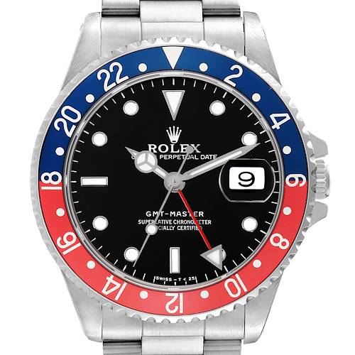 Photo of Rolex GMT Master 40mm Blue Red Pepsi Bezel Steel Mens Watch 16700