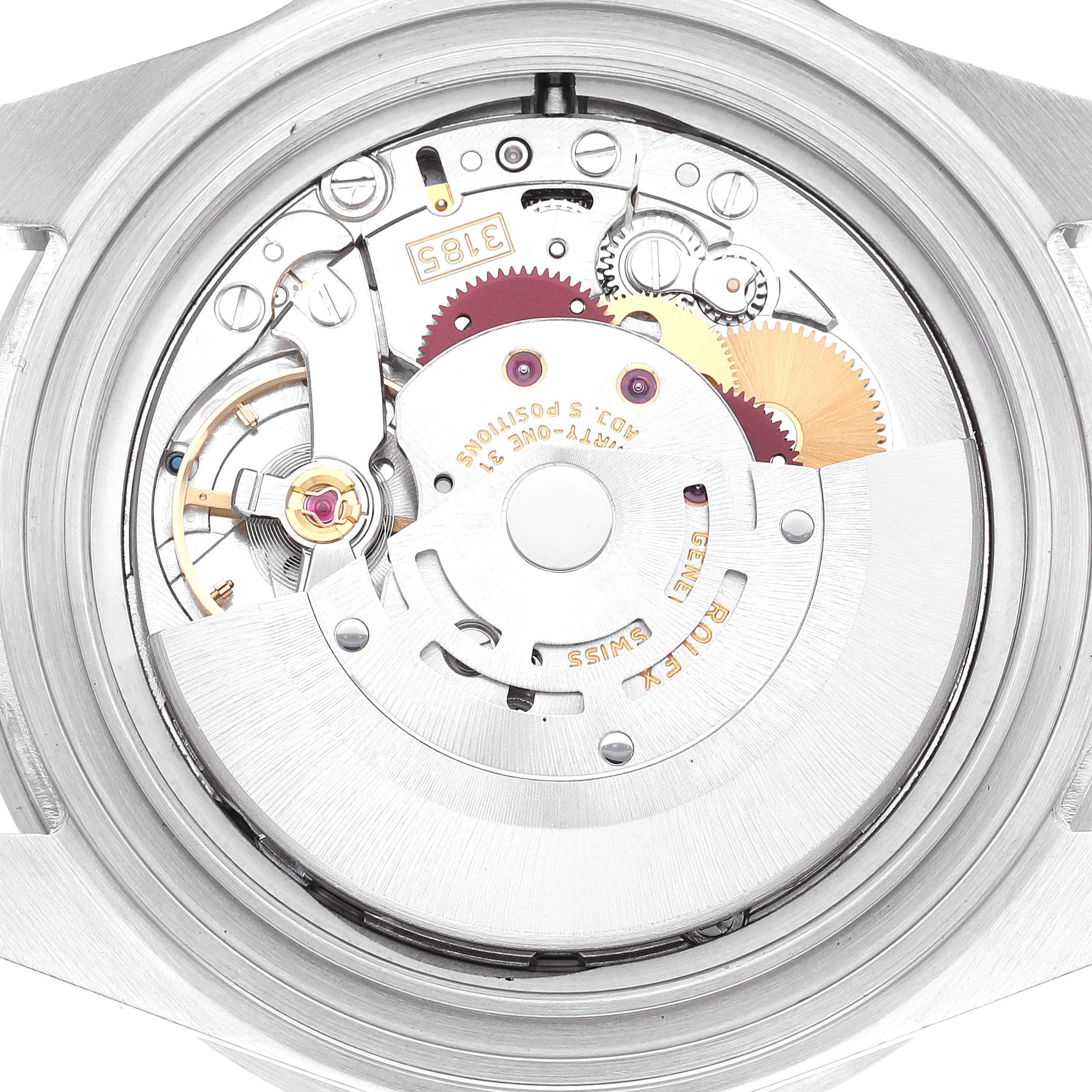 This image shows the back view of the Rolex GMT-Master 16710 Men's Stainless Steel Black Dial 16710 Men's Stainless Steel Black Dial model, highlighting the exposed movement and internal components.