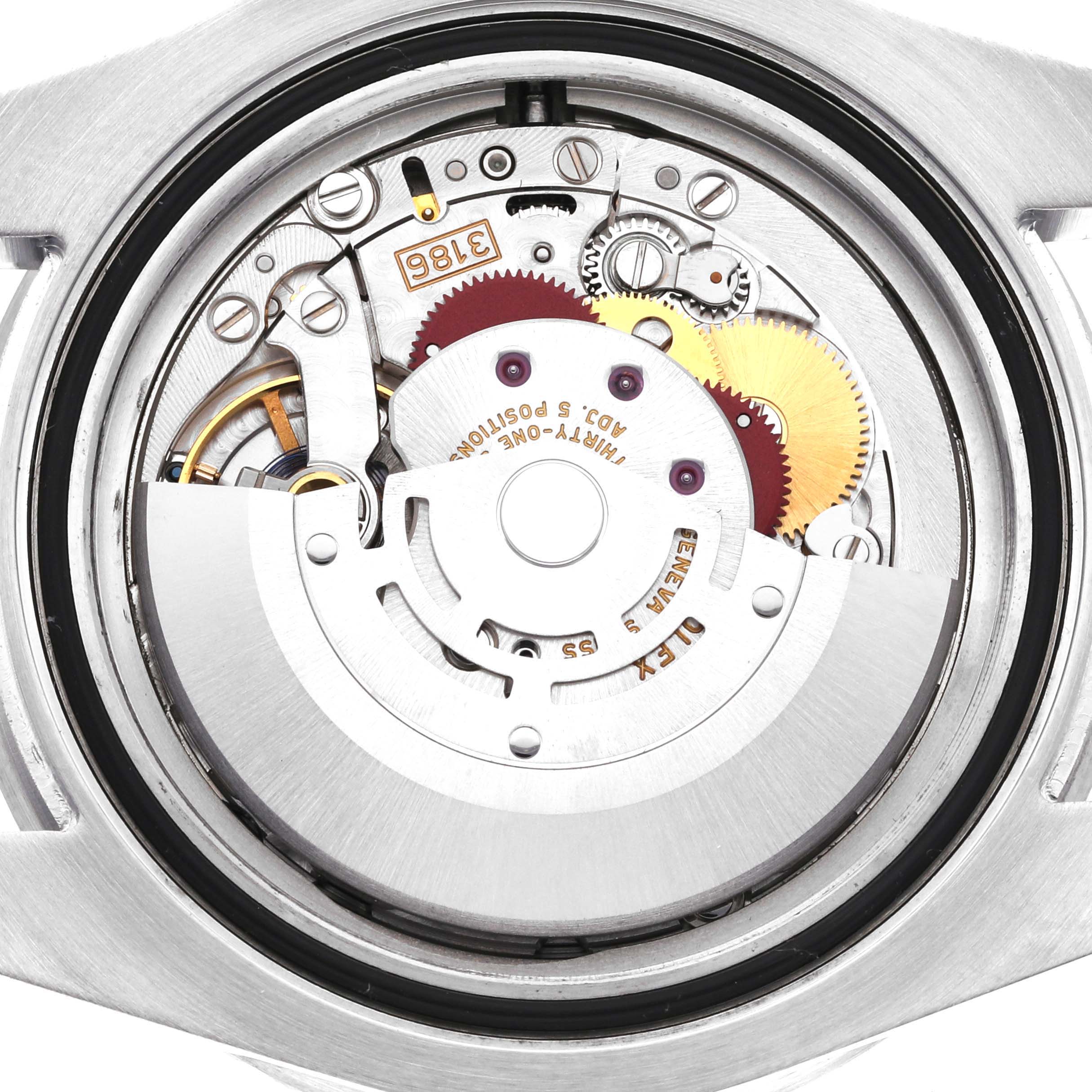This image shows the internal movement mechanism of the Rolex GMT-Master 116710 Men
s Stainless Steel Black Dial 116710 Men
s Stainless Steel Black Dial, viewed from the back with the caseback removed.