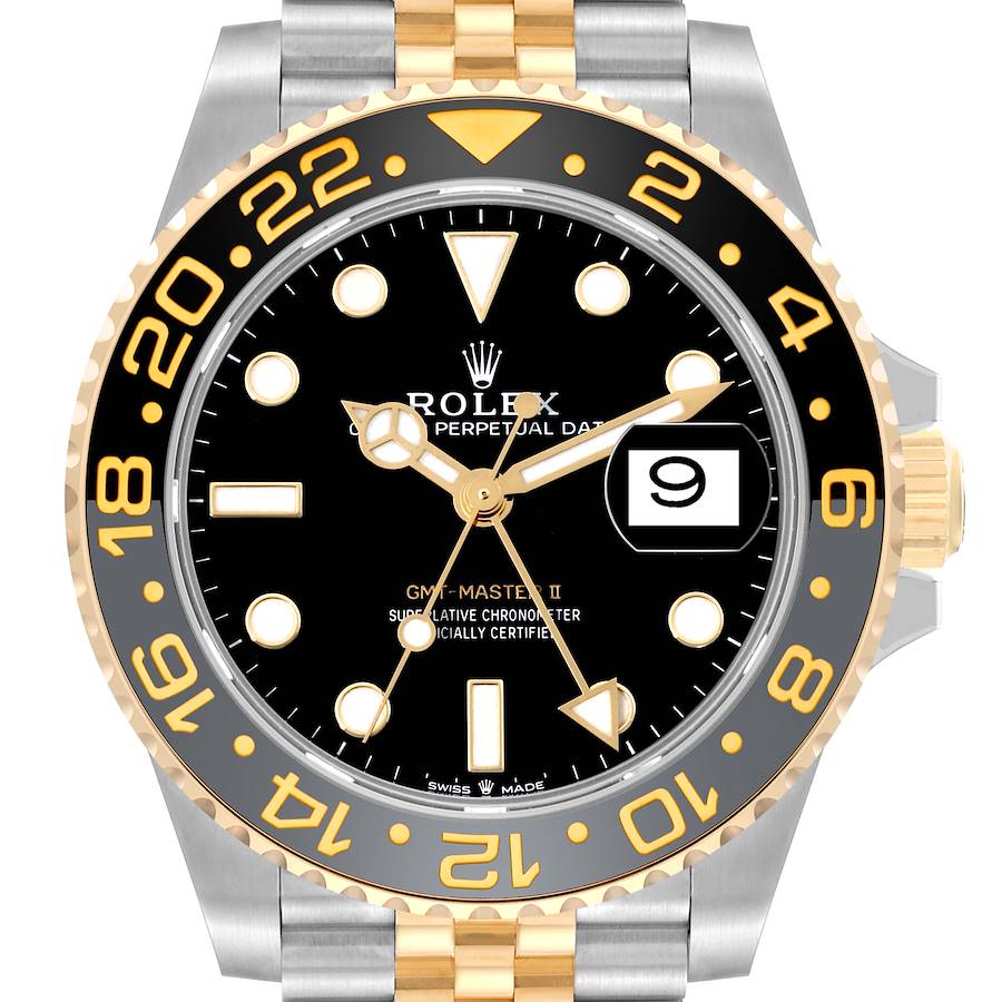 Rolex GMT Master II Yellow Gold Steel Grey Bezel Mens Watch 126713 Unworn SwissWatchExpo