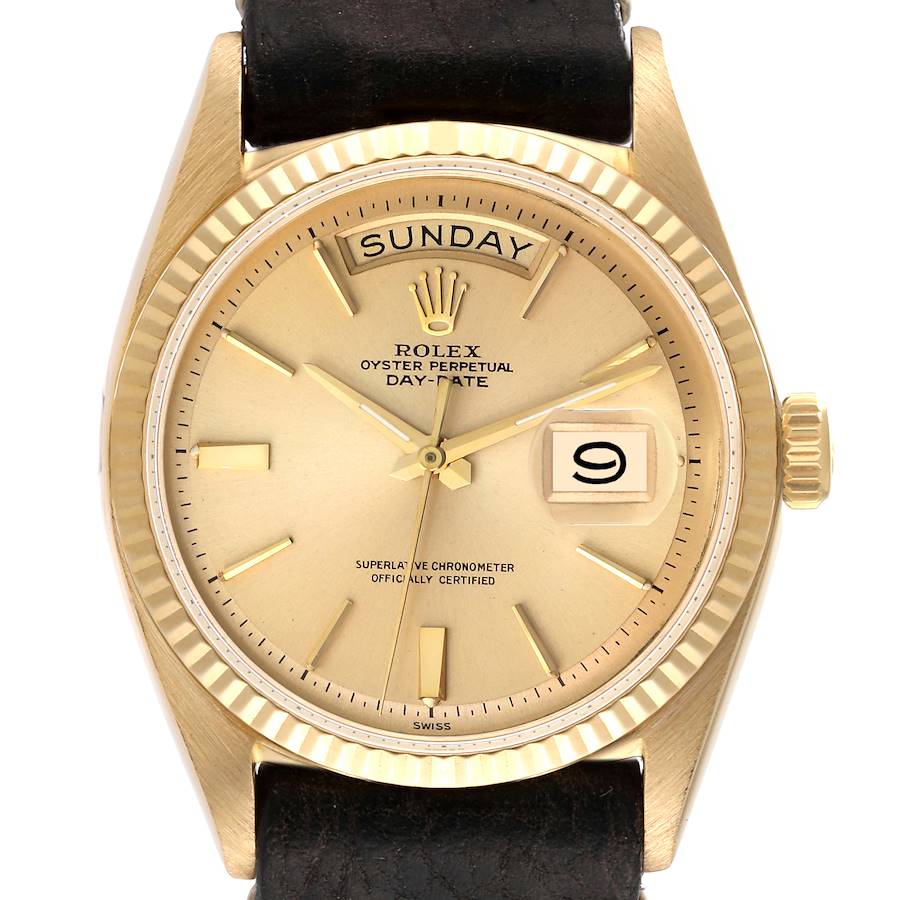 Rolex President Day-Date 18k Yellow Vintage Gold Mens Watch 1803 SwissWatchExpo