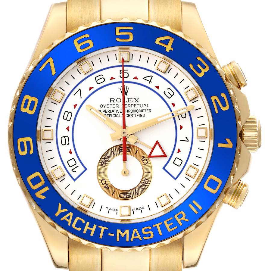 Rolex Yachtmaster II Regatta Chronograph Yellow Gold Watch 116688 SwissWatchExpo