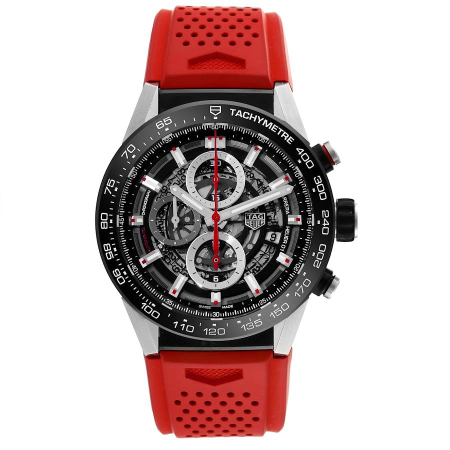 TAG Heuer Carrera Calibre Heuer 01 Skeleton Steel Mens Watch CAR2A1Z SwissWatchExpo