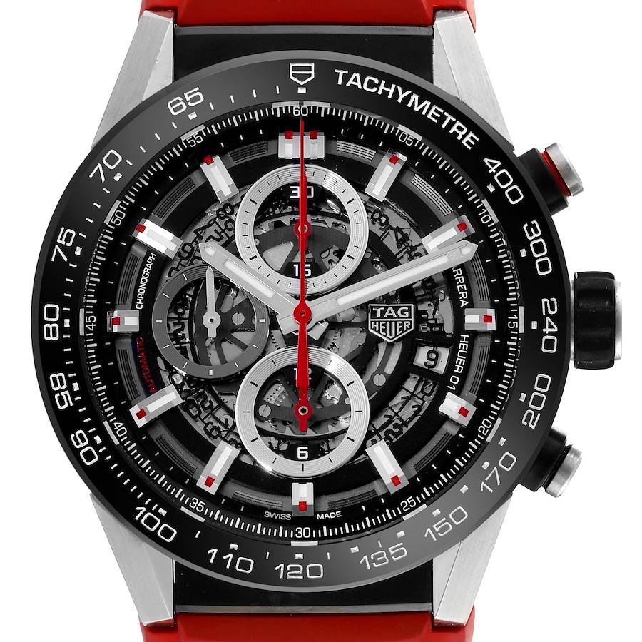 TAG Heuer Carrera Calibre Heuer 01 Skeleton Steel Mens Watch CAR2A1Z SwissWatchExpo