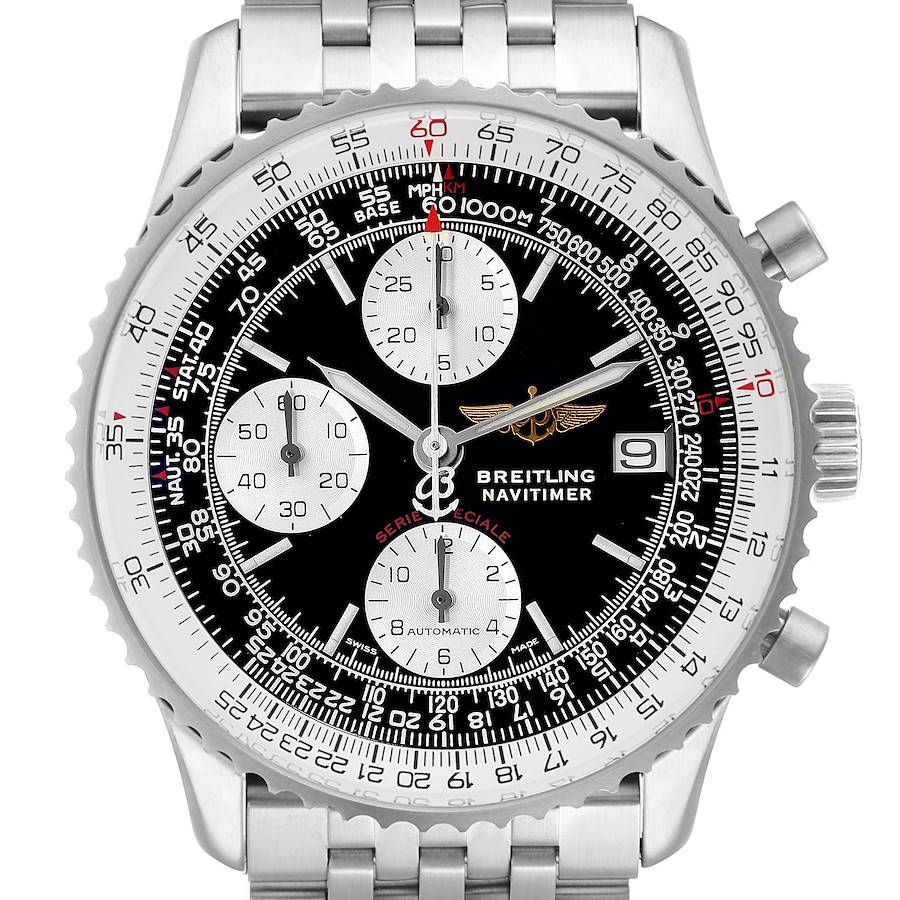 Breitling Navitimer Fighter Chronograph Steel Mens Watch A13330 Box Papers SwissWatchExpo