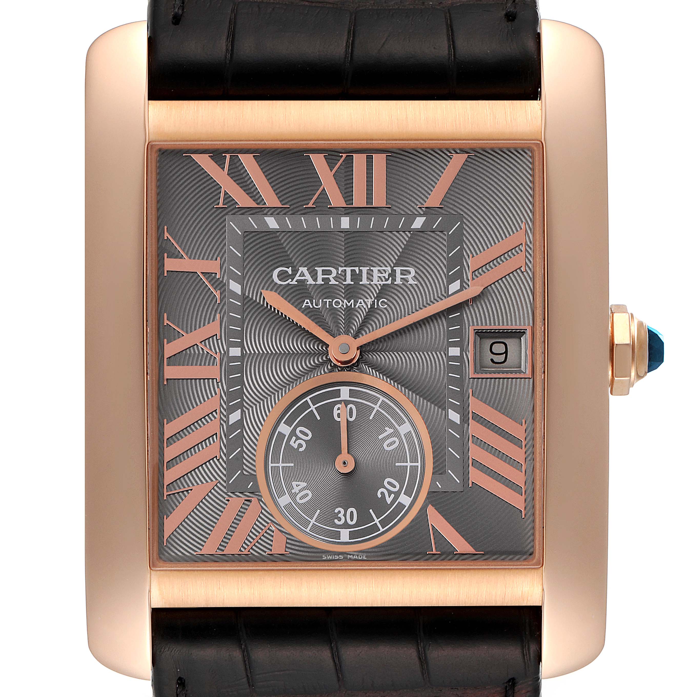 Cartier Tank Louis Rose Gold Mechanical Mens Watch WGTA0011 Box