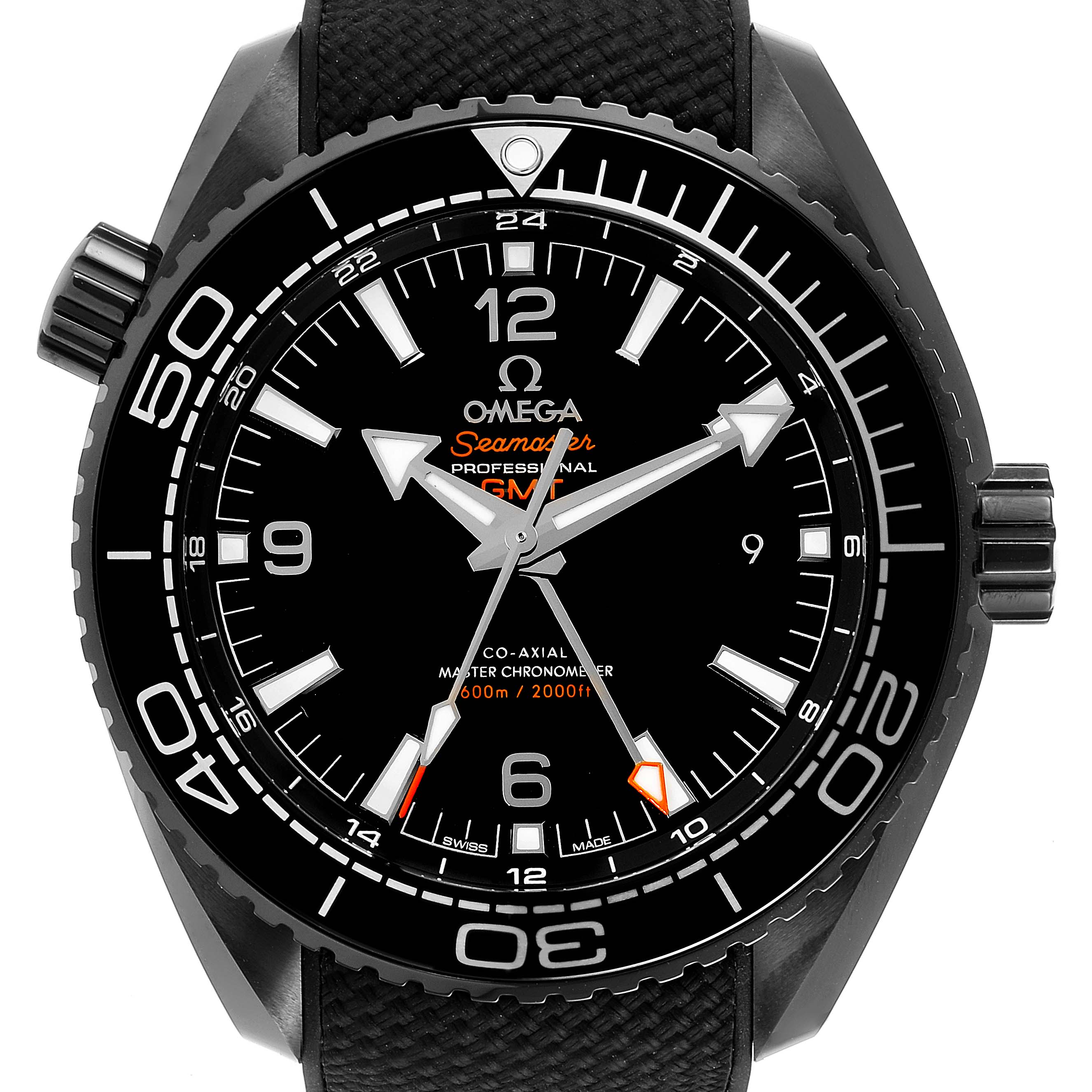 omega planet ocean deep black gmt
