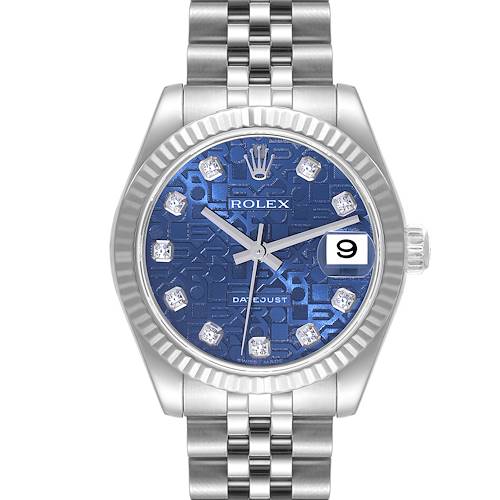 Photo of NOT FOR SALE Rolex Datejust Midsize Steel White Gold Blue Diamond Dial Ladies Watch 178274 PARTIAL PAYMENT
