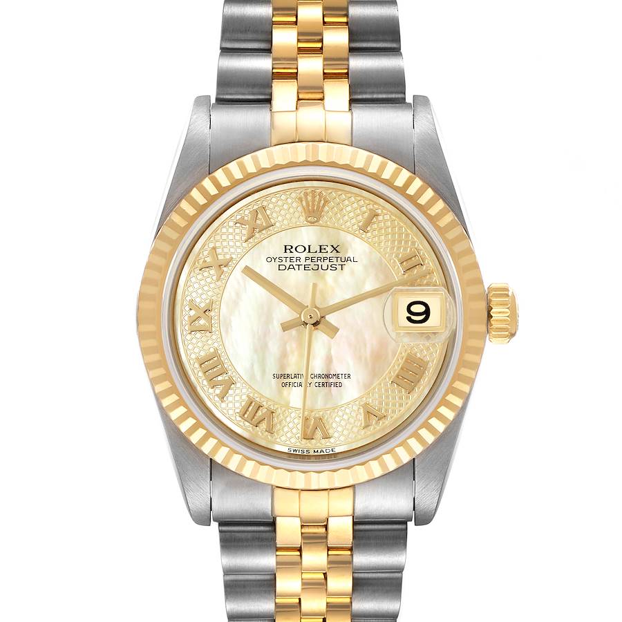 Rolex Datejust Midsize Steel Yellow Gold Decorated Mother Of Pearl Dial Watch 78273 SwissWatchExpo