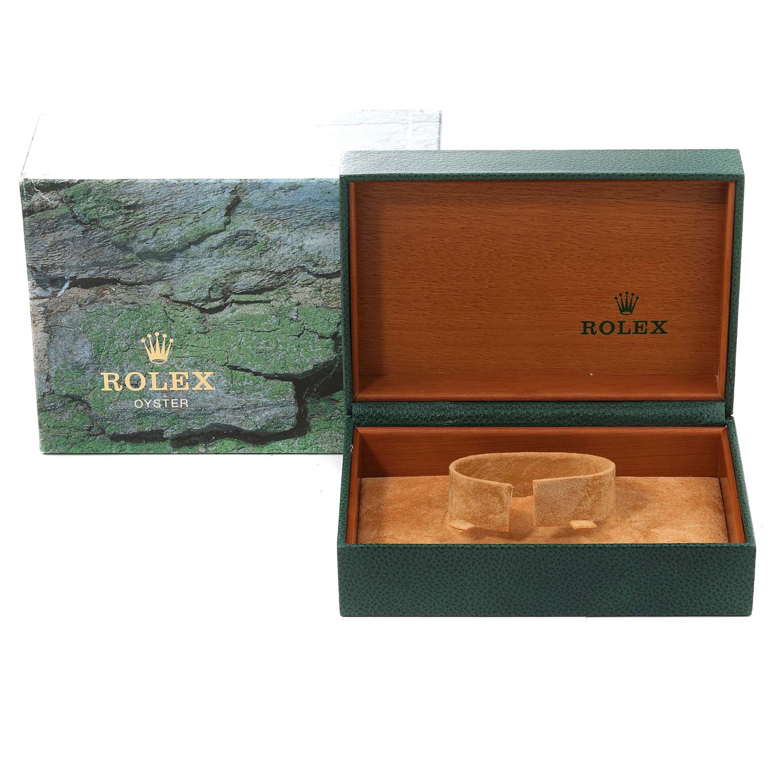 The image shows an empty Rolex Mid-Size 78273 Women's Steel and Gold (two tone) Mother of Pearl Dial 78273 Women's Steel and Gold (two tone) Mother of Pearl Dial watch box with the inner cushion and outer packaging.