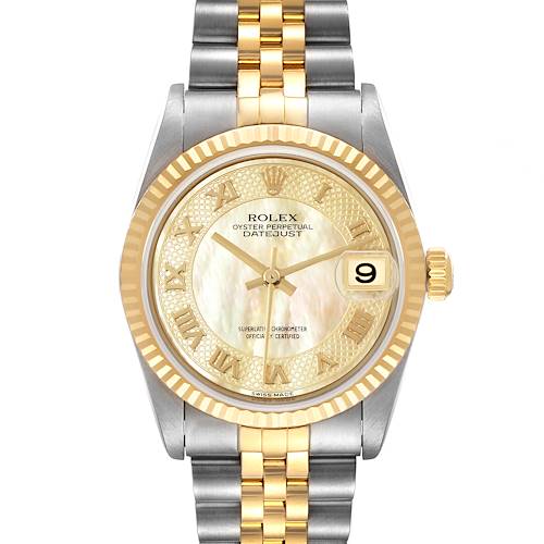 Photo of Rolex Datejust Midsize Steel Yellow Gold Decorated Mother Of Pearl Dial Watch 78273