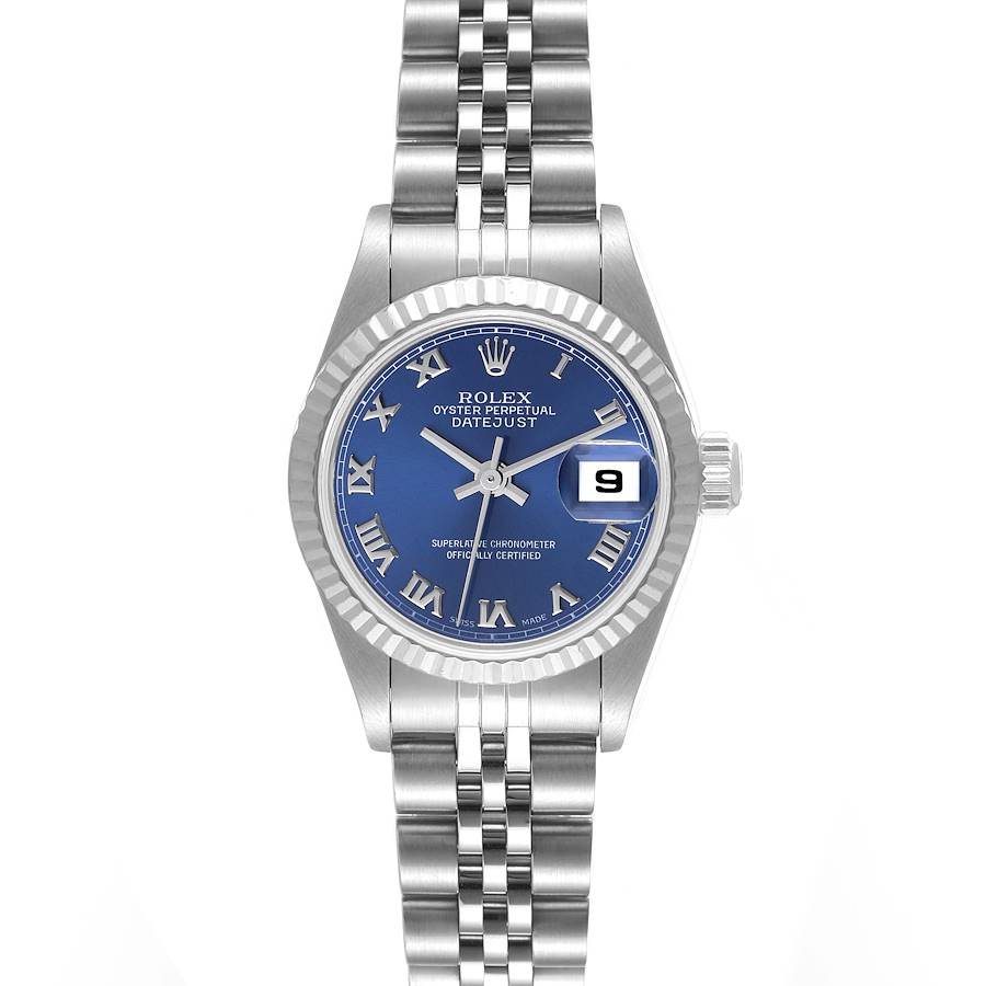 Rolex Datejust Steel White Gold Blue Dial Ladies Watch 79174 Box Papers SwissWatchExpo