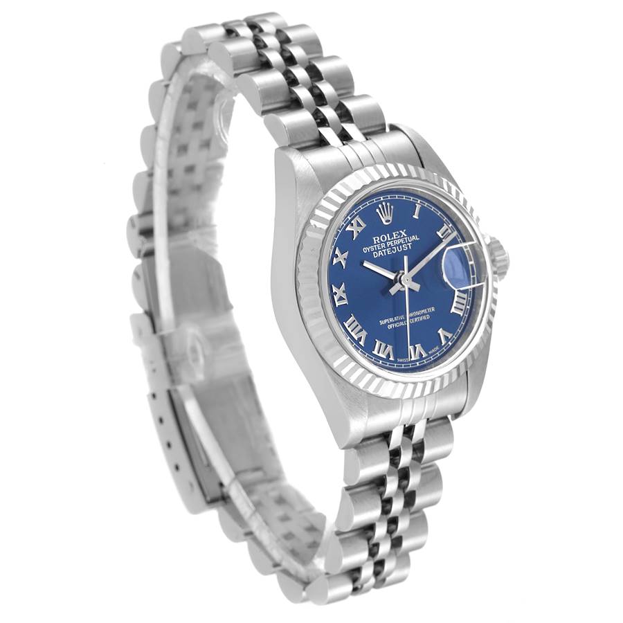 Rolex Datejust Steel White Gold Blue Dial Ladies Watch 79174 Box