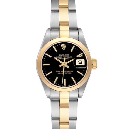 Photo of Rolex Datejust Steel Yellow Gold Black Dial Ladies Watch 79163