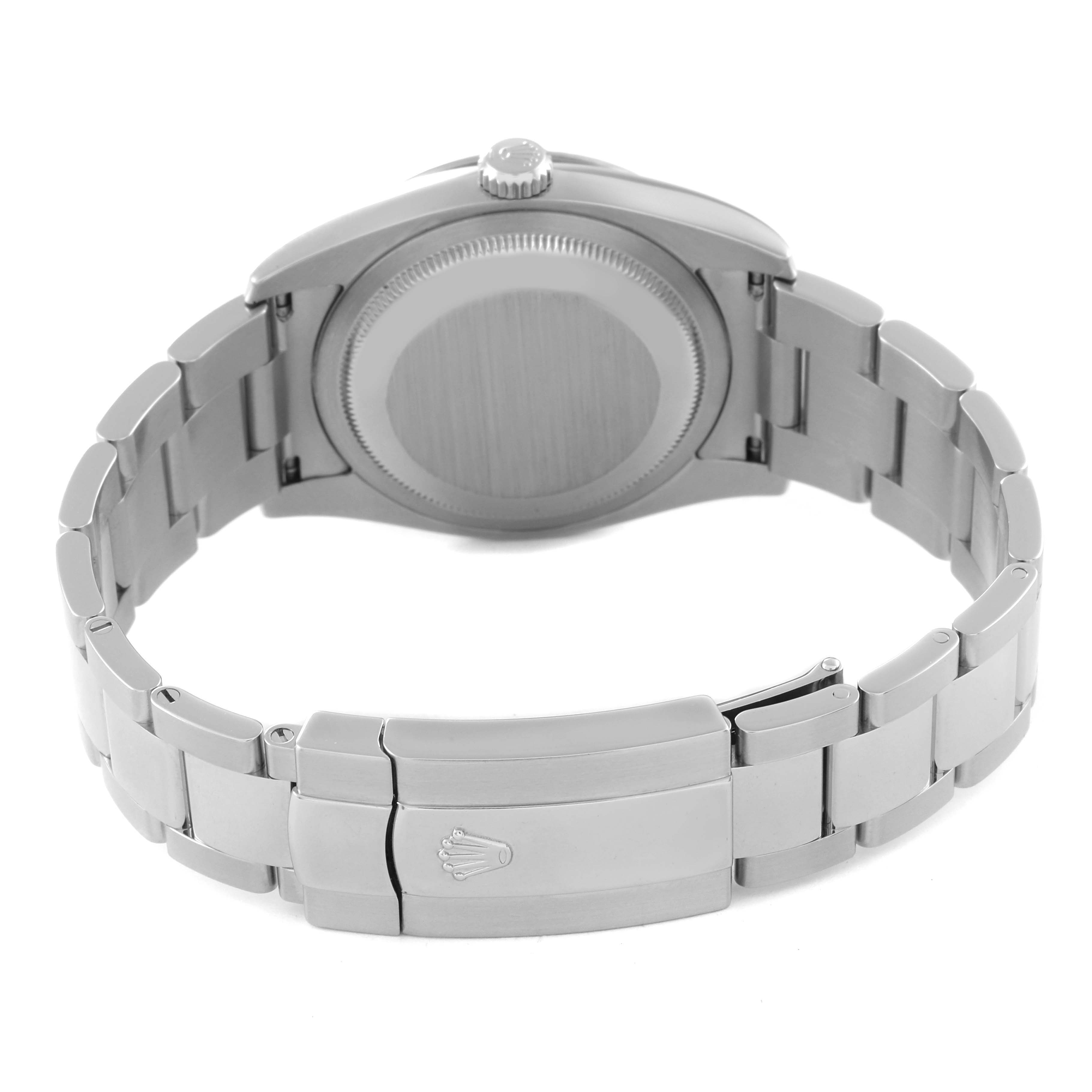 This image shows the rear view of the Rolex Turn-o-Graph 116264 Men's Stainless Steel White Dial 116264 Men's Stainless Steel White Dial, featuring the case back, bracelet, and clasp.