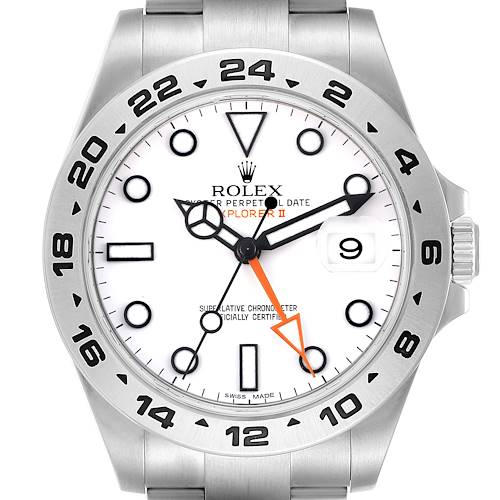 Photo of Rolex Explorer II 42 White Polar Dial Orange Hand Steel Mens Watch 216570