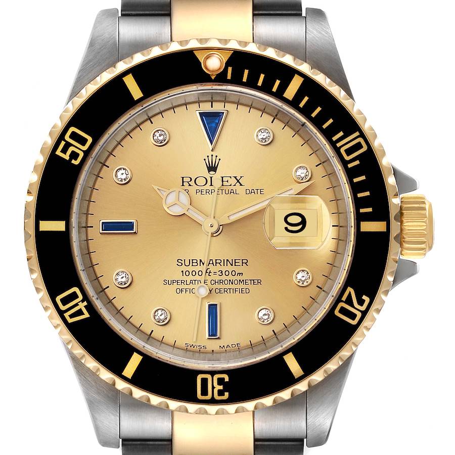 NOT FOR SALE Rolex Submariner Steel Yellow Gold Diamond Sapphire Serti Dial Mens Watch 16613 PARTIAL PAYMENT SwissWatchExpo