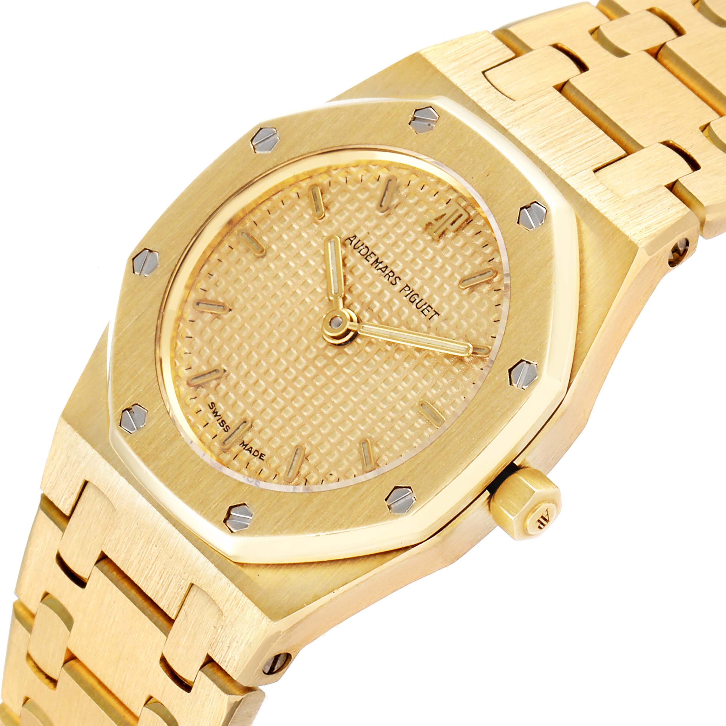 Audemars Piguet Royal Oak Quartz Champagne Dial Ladies Watch D6519 ...