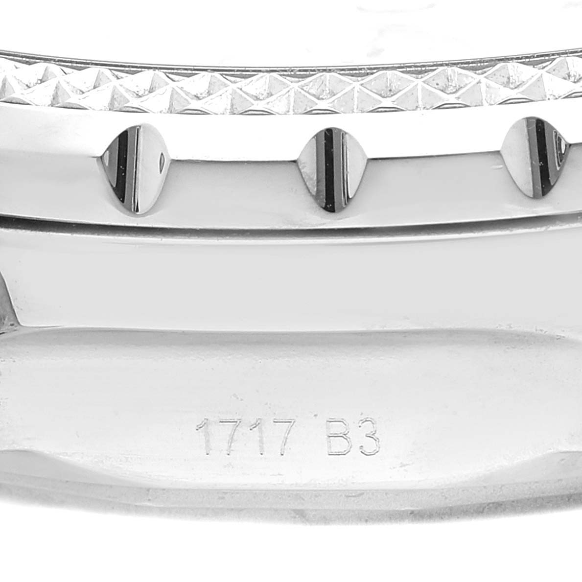 The image shows a close-up of the bezel and part of the casing with the engraved model number of the Breitling Bentley A13362 Men's Stainless Steel Mother of Pearl Dial A13362 Men's Stainless Steel Mother of Pearl Dial watch.