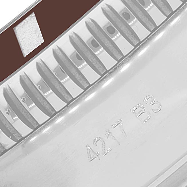 The image shows an angled close-up of the bezel's edge and part of the casing of a Breitling Superocean AB2010 Men's Stainless Steel Brown Dial AB2010 Men's Stainless Steel Brown Dial watch displaying the number "4217 B3".