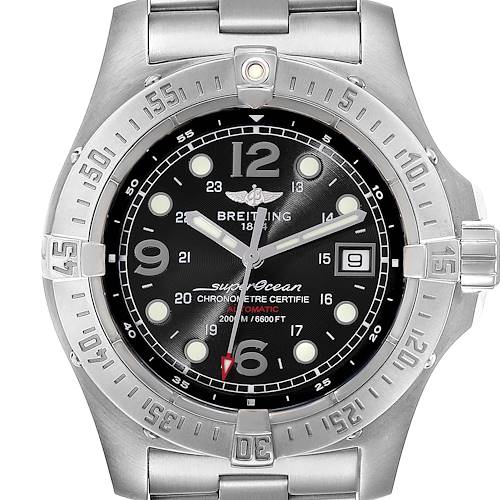 Photo of Breitling Superocean Steelfish Black Dial Mens Watch A17390 Box Papers