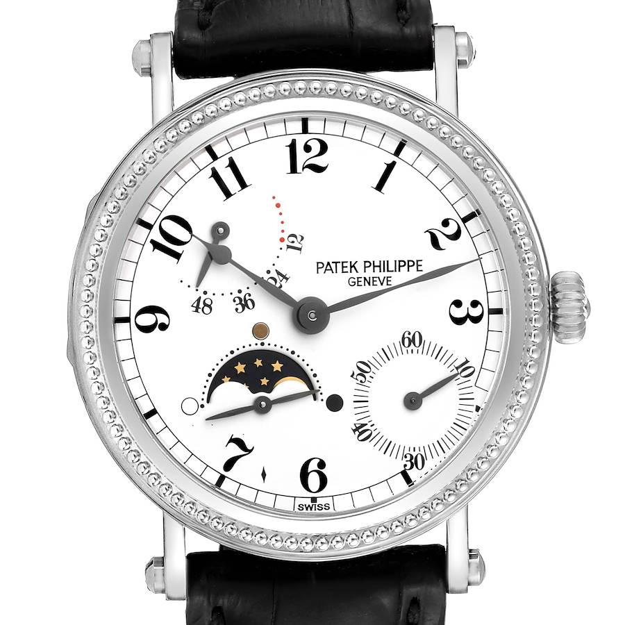 Patek Philippe Complications Moonphase White Gold Mens Watch 5015 SwissWatchExpo